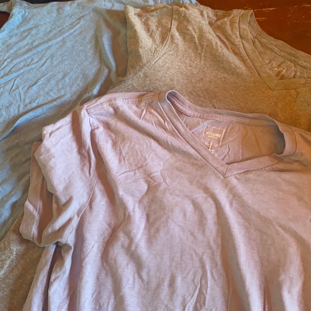 Three Mossimo athletic fit V-necks